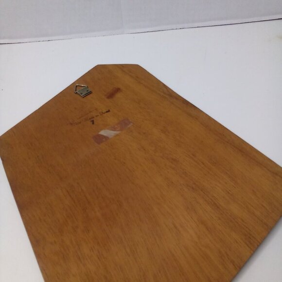 Vintage Wood Art Plaques Carved Inlay Women Bread Decor Wall Hanging Isreal - Picture 8 of 9